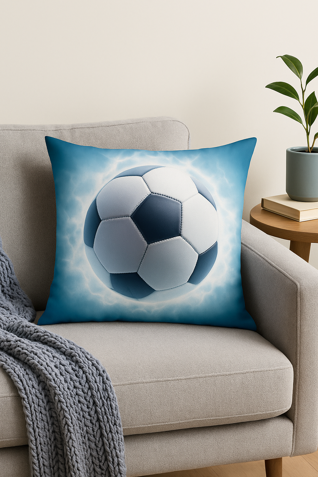 Warm Soccer Throw Pillow Cover for Home Decor - view 2