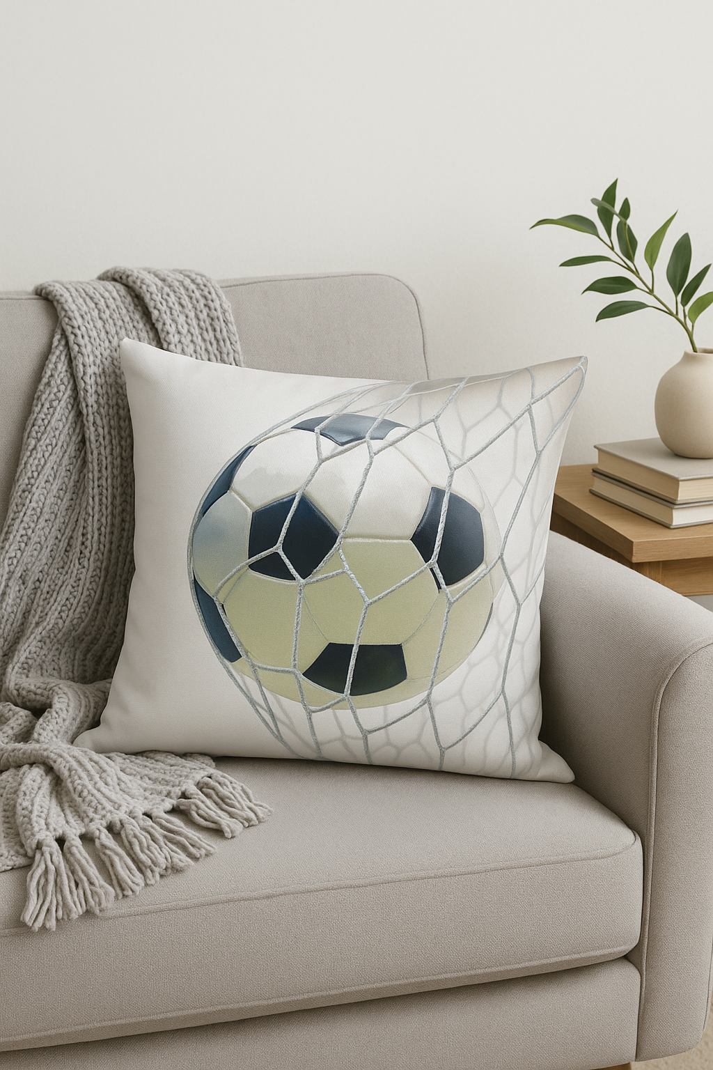 Industrial Soccer Throw Pillow Cover for Home Decor - view 2