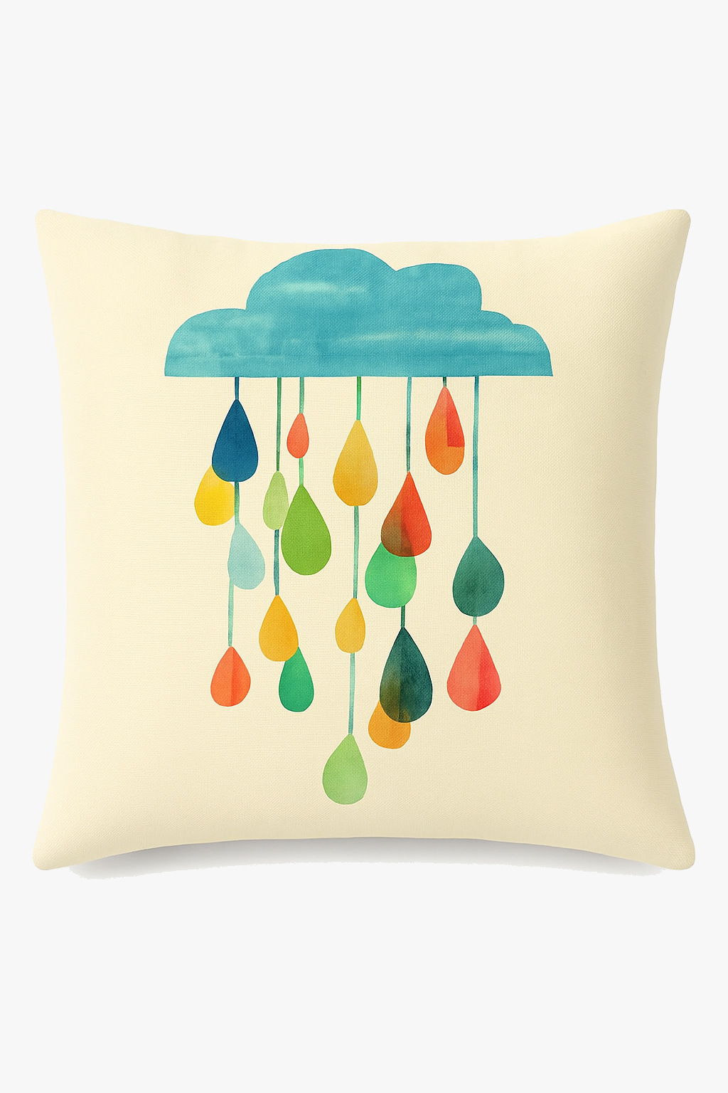 Geometric throw pillow cover wild flowers bright colors