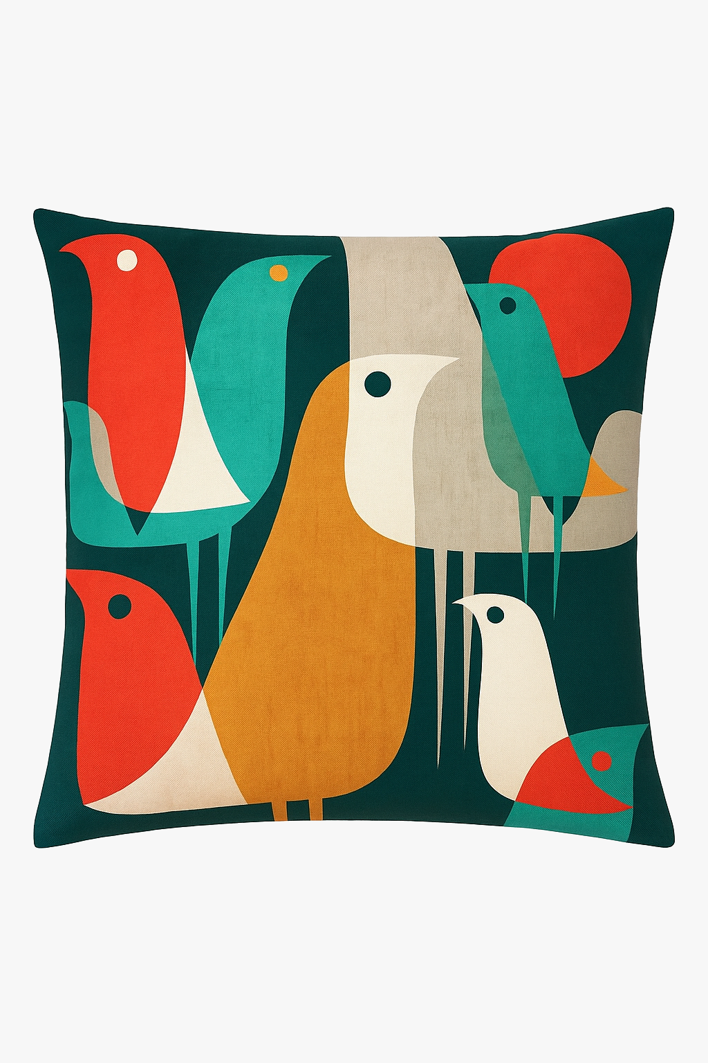 Botanical Wildflowers Geometric Throw Pillow Cover in Peach Skin