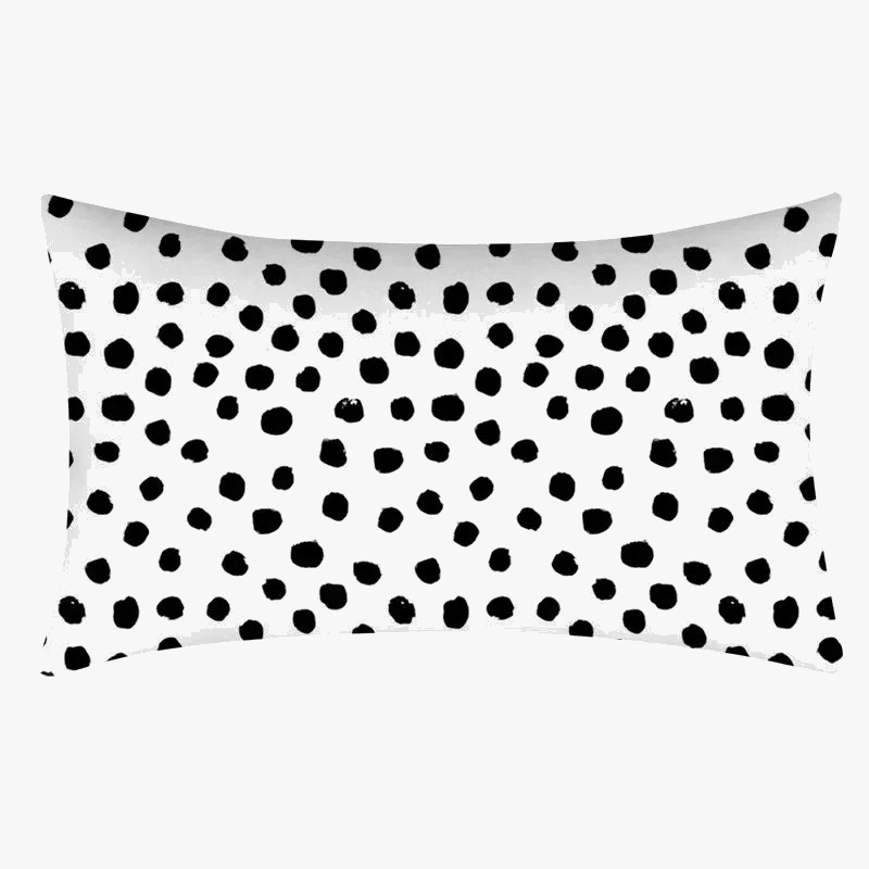 Structured Black and White Geometric Throw Pillow Cover