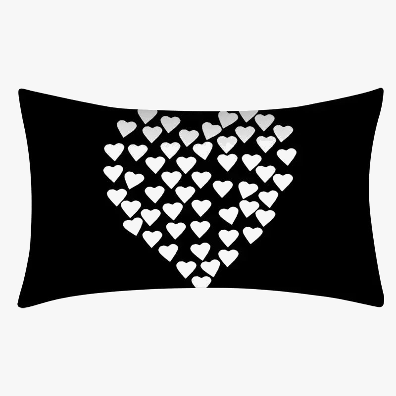 Contemporary Black and White Geometric Throw Pillow Cover