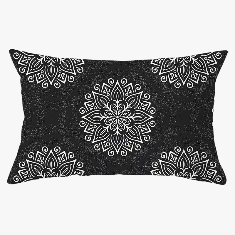 Chic Black and Yellow Geometric Throw Pillow Cover