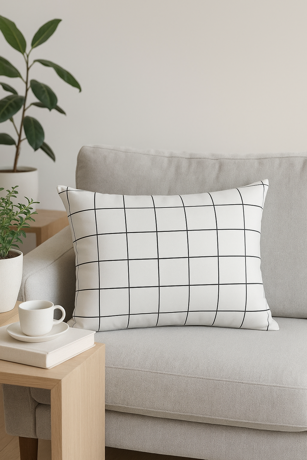 Contrasting Botanical Rainbow Geometric Throw Pillow Cover - view 2