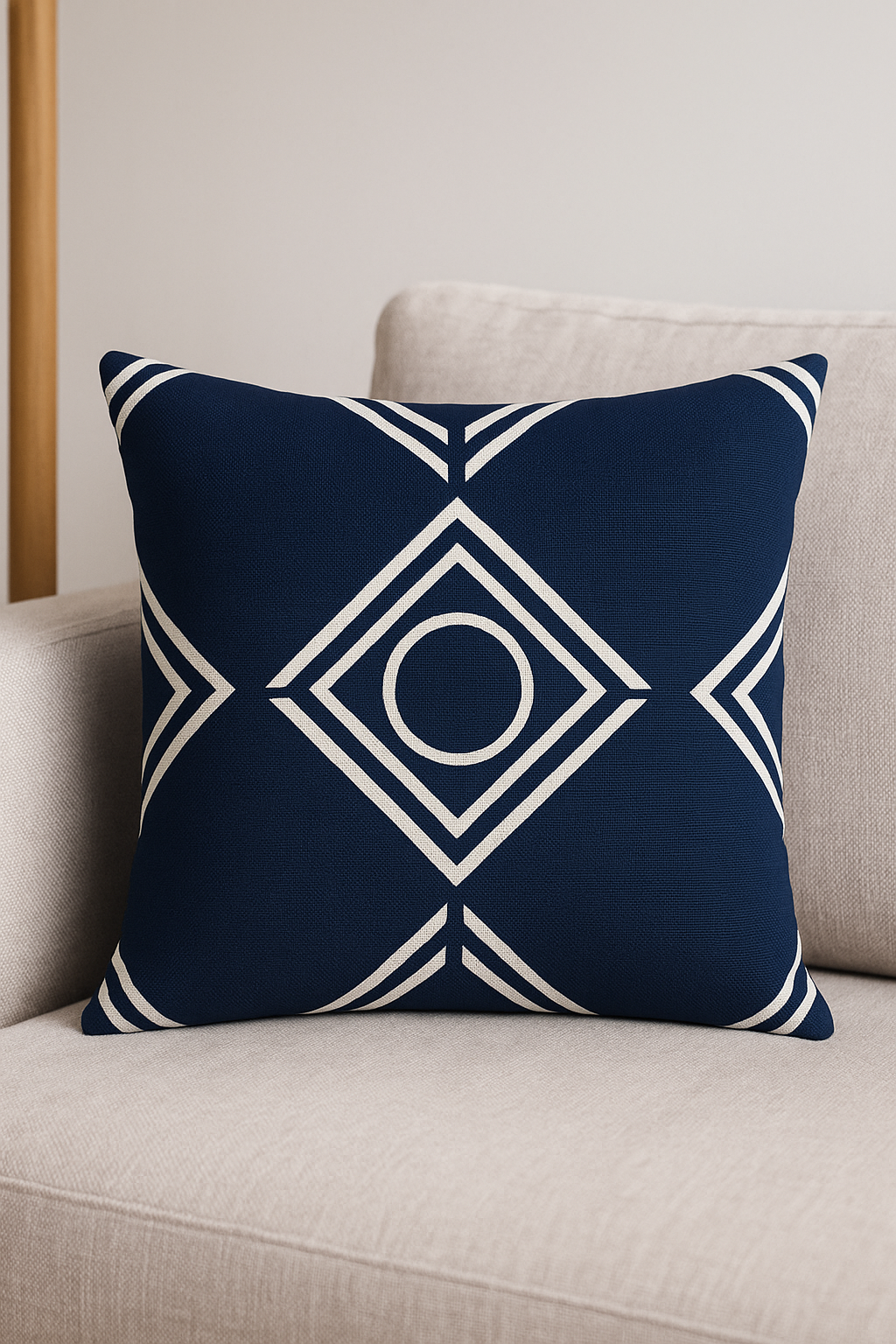 Dark Blue Geometric Throw Pillow Cover, Design 5 - view 2