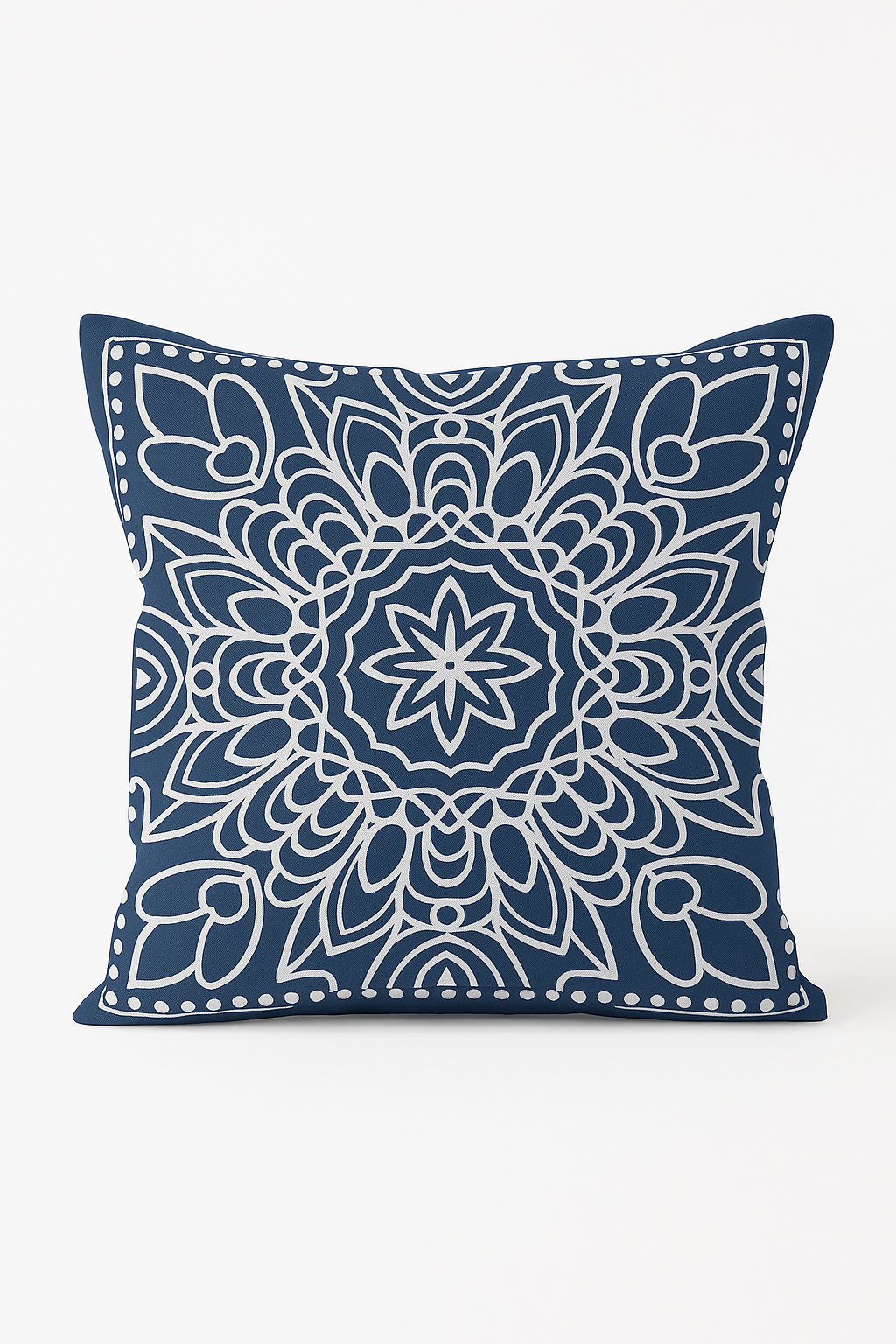 Chic Modern Navy Blue Geometric Throw Pillow Cover