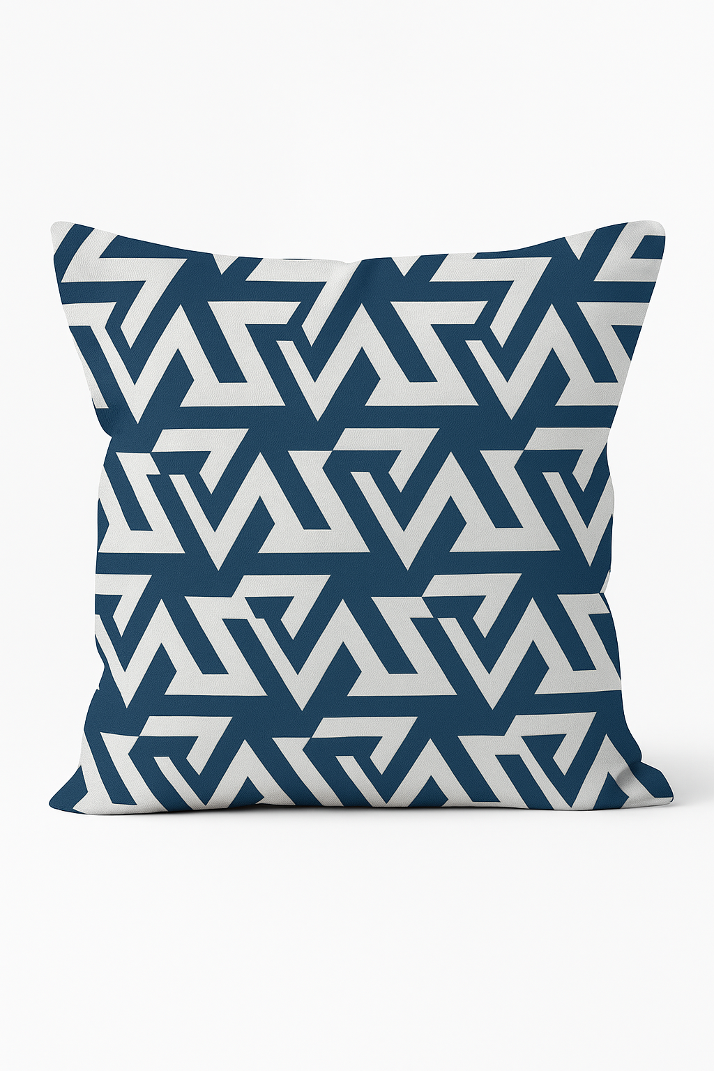 Navy Blue Geometric Nordic Throw Pillow Cover, Design 3