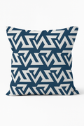 Navy Blue Geometric Nordic Throw Pillow Cover, Design 3
