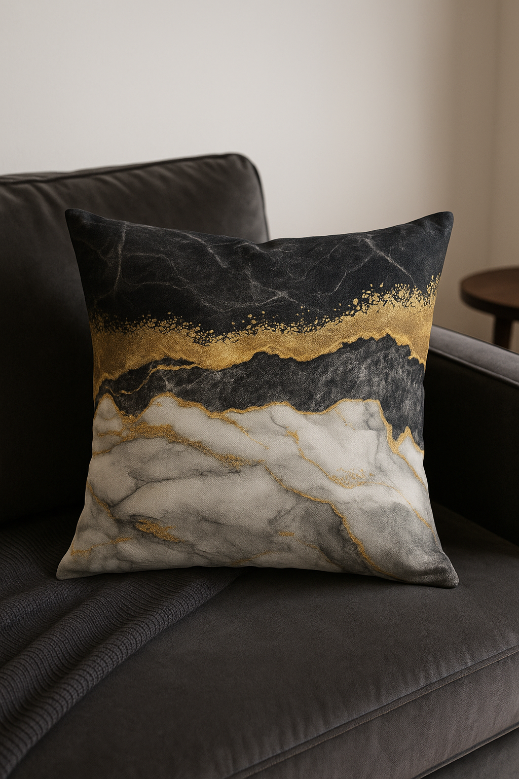 Ethnic geometric throw pillow cover light gold color luxury - view 2