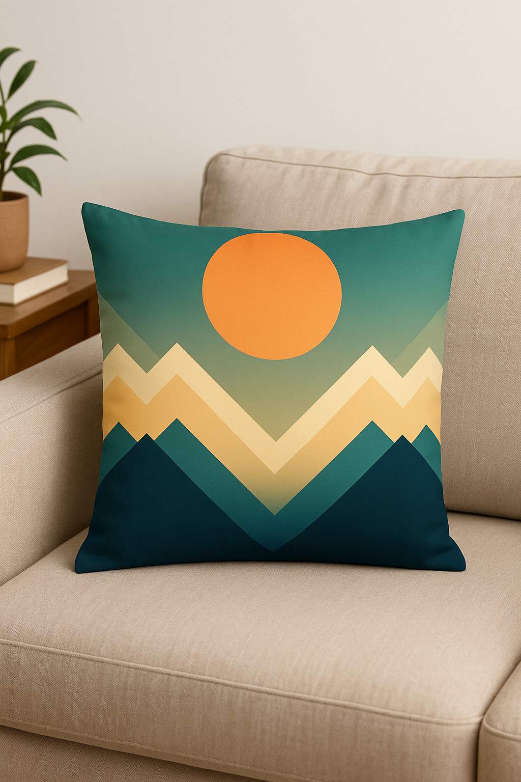 Geometric throw pillow cover wild flowers colored fishing skin - view 2