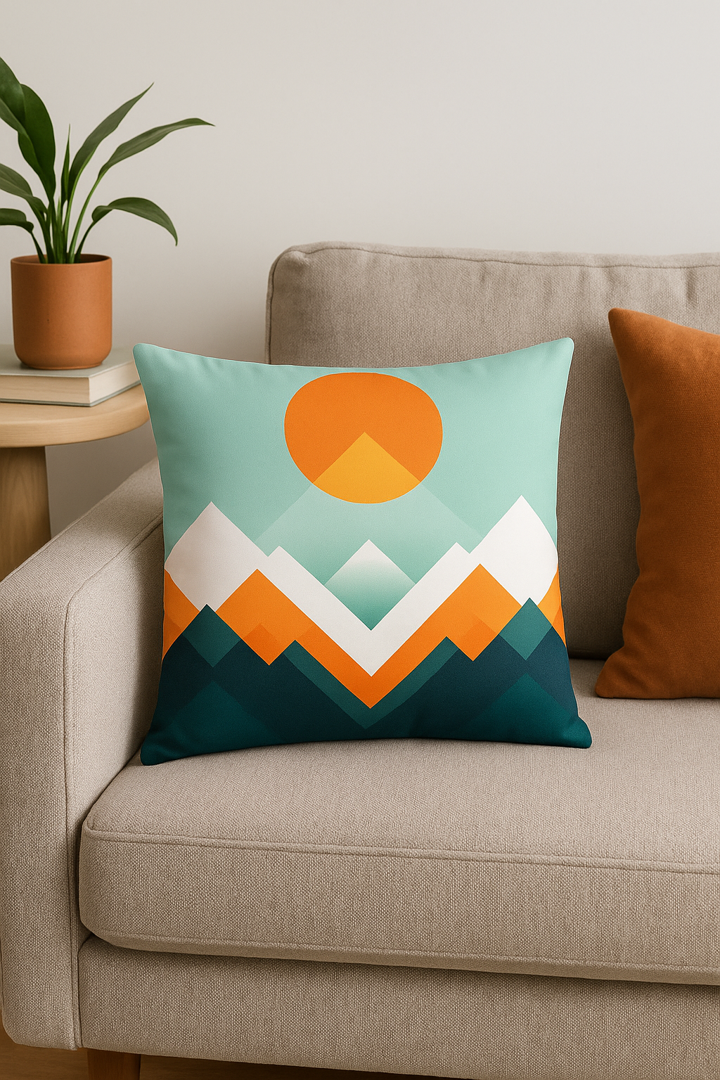 Geometric throw pillow cover wild flowers bright decorative colors - view 2