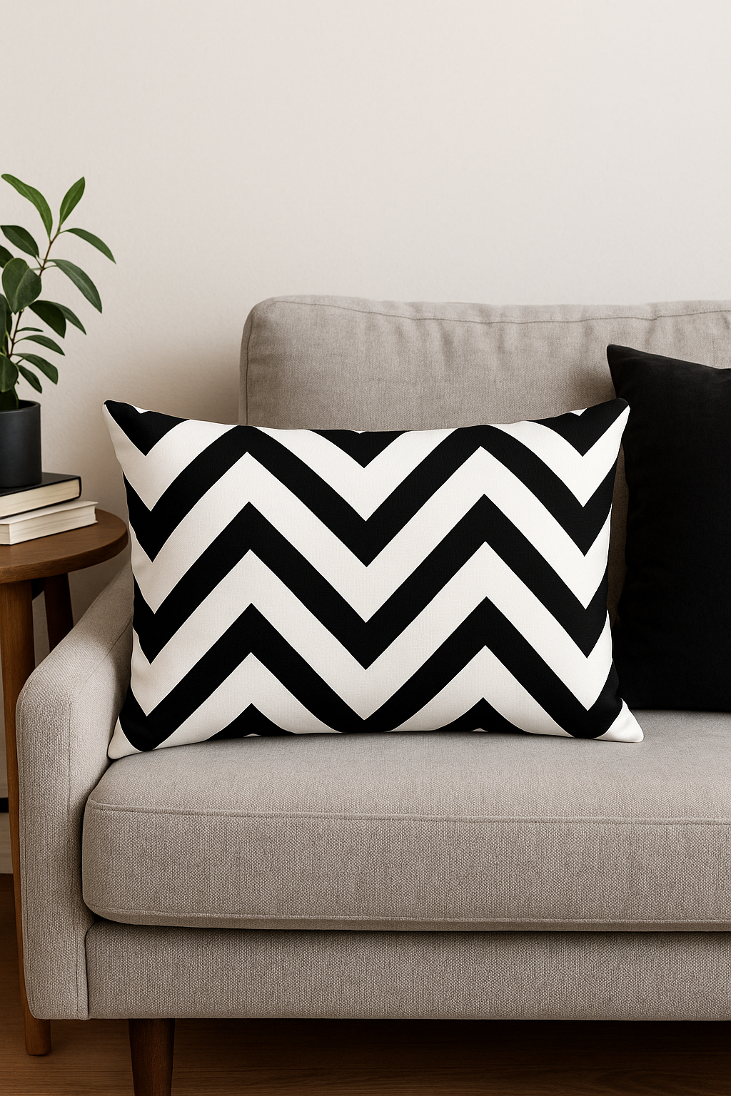 Black and White Marble Geometric Lumbar Pillow Cover, Design 5 - view 2