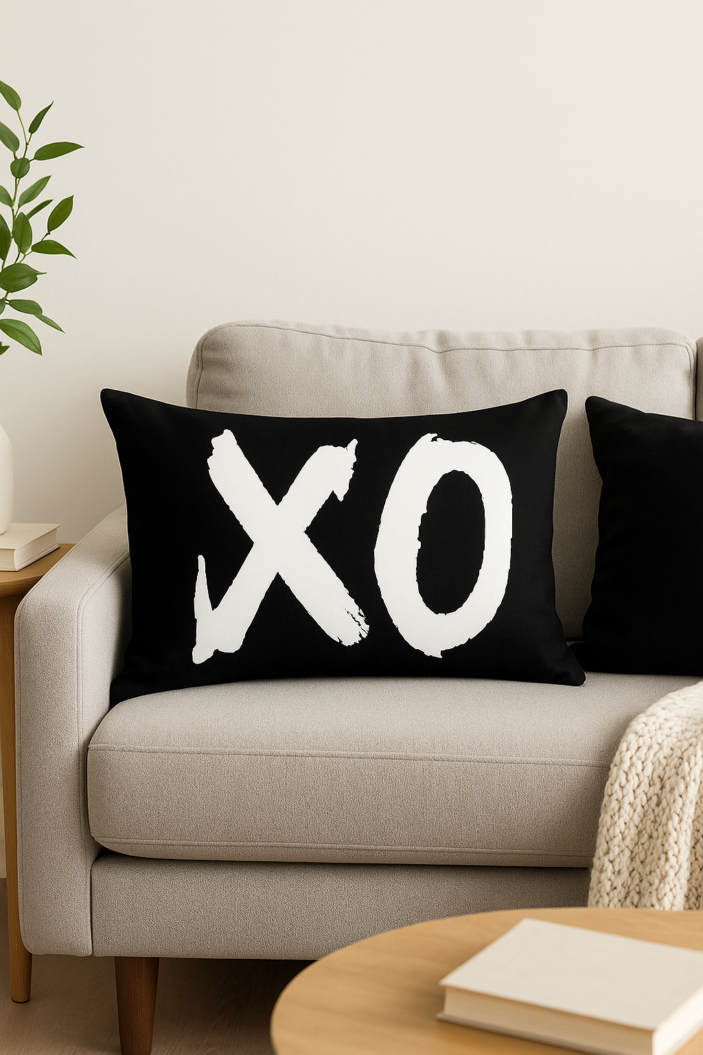 Black and White Marble Geometric Lumbar Pillow Cover, Design 4 - view 2