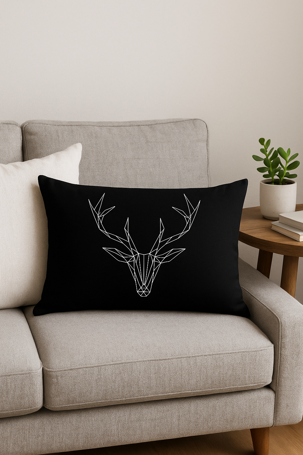 Black and White Marble Geometric Lumbar Pillow Cover, Design 1 - view 2
