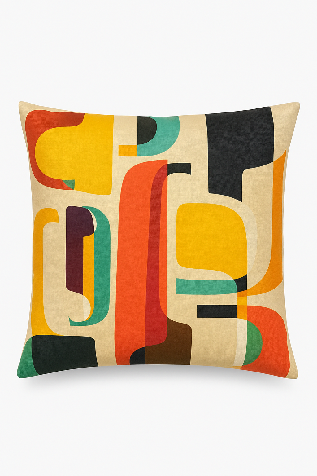 Geometric throw pillow cover pattern wild flowers colored