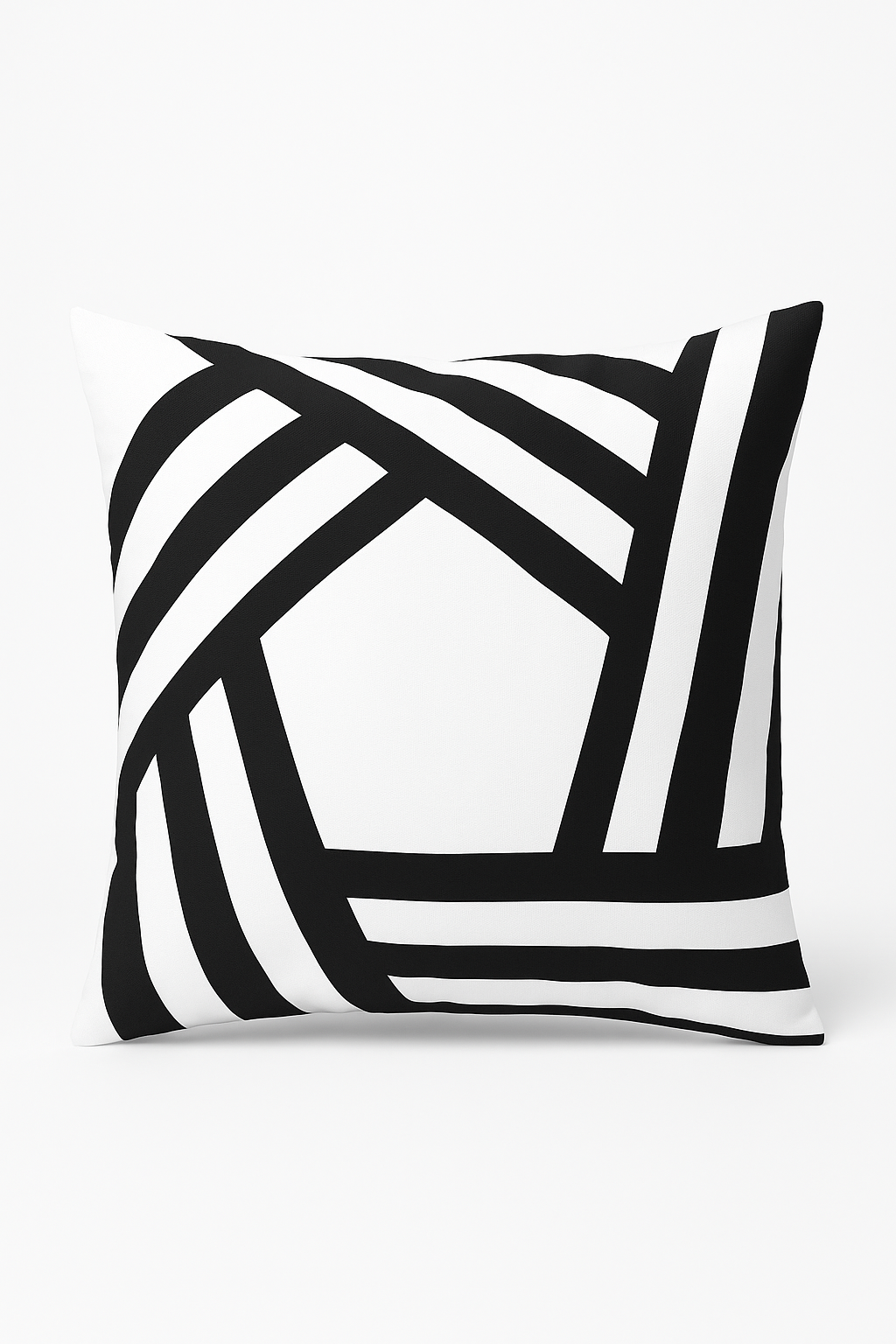 Black and White Geometric Throw Pillow Cover, Style Five