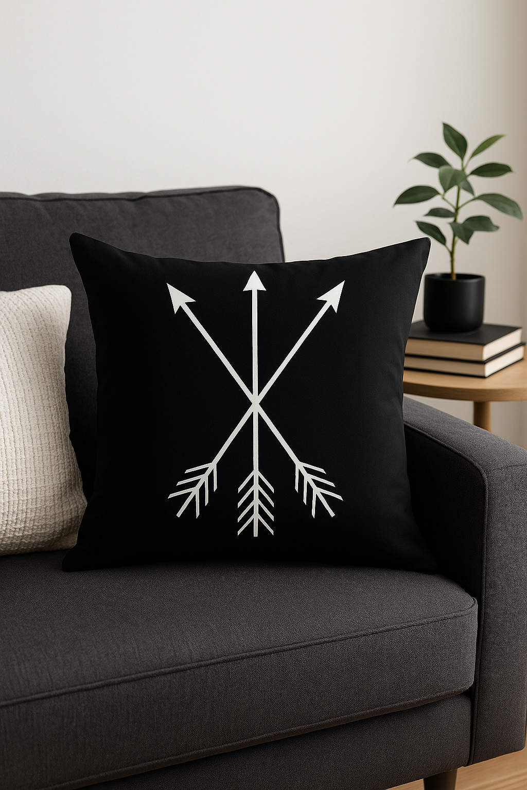 Black and White Geometric Throw Pillow Cover, Style Four - view 2