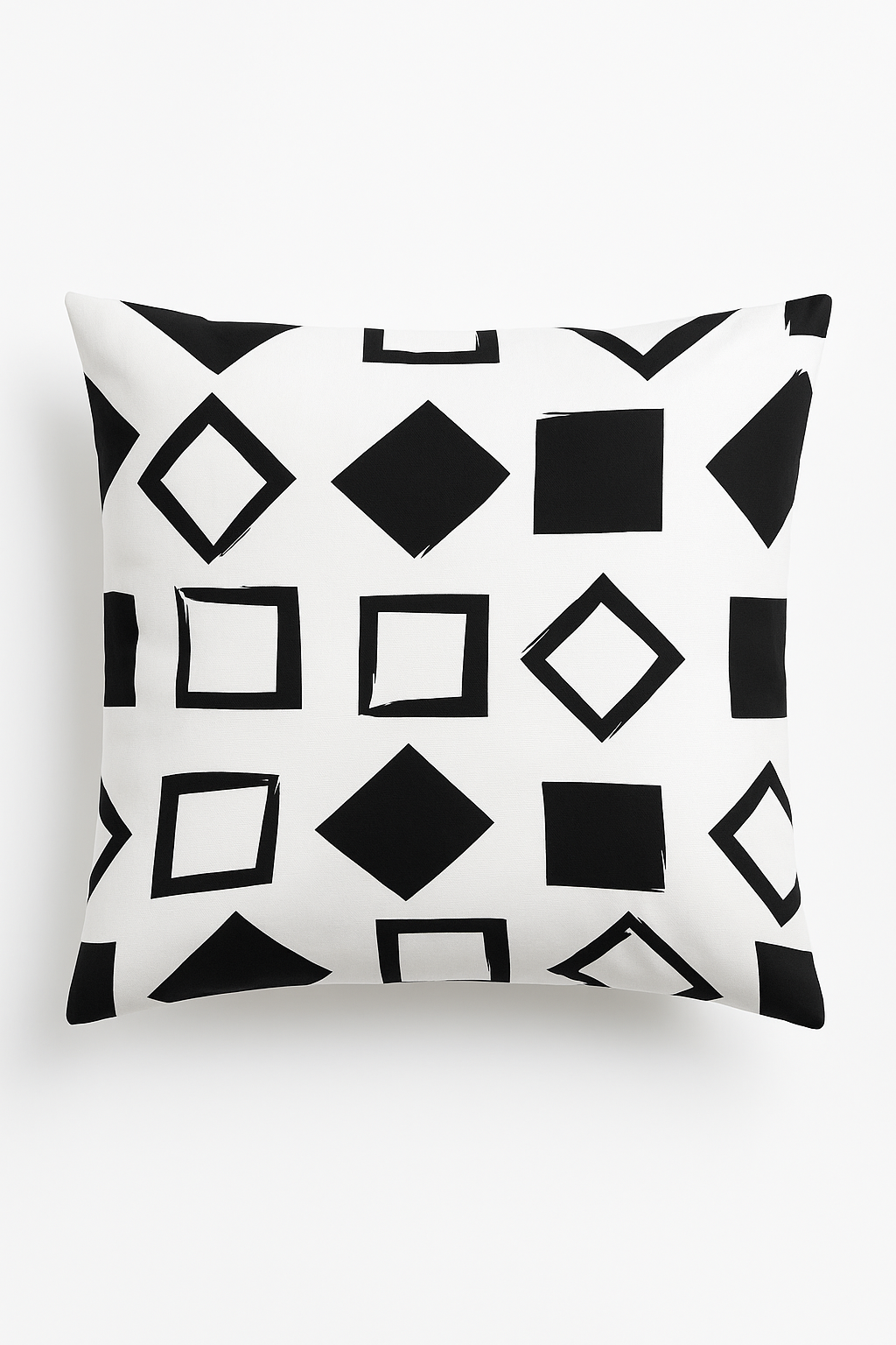 Fluid Black and White Geometric Throw Pillow Cover