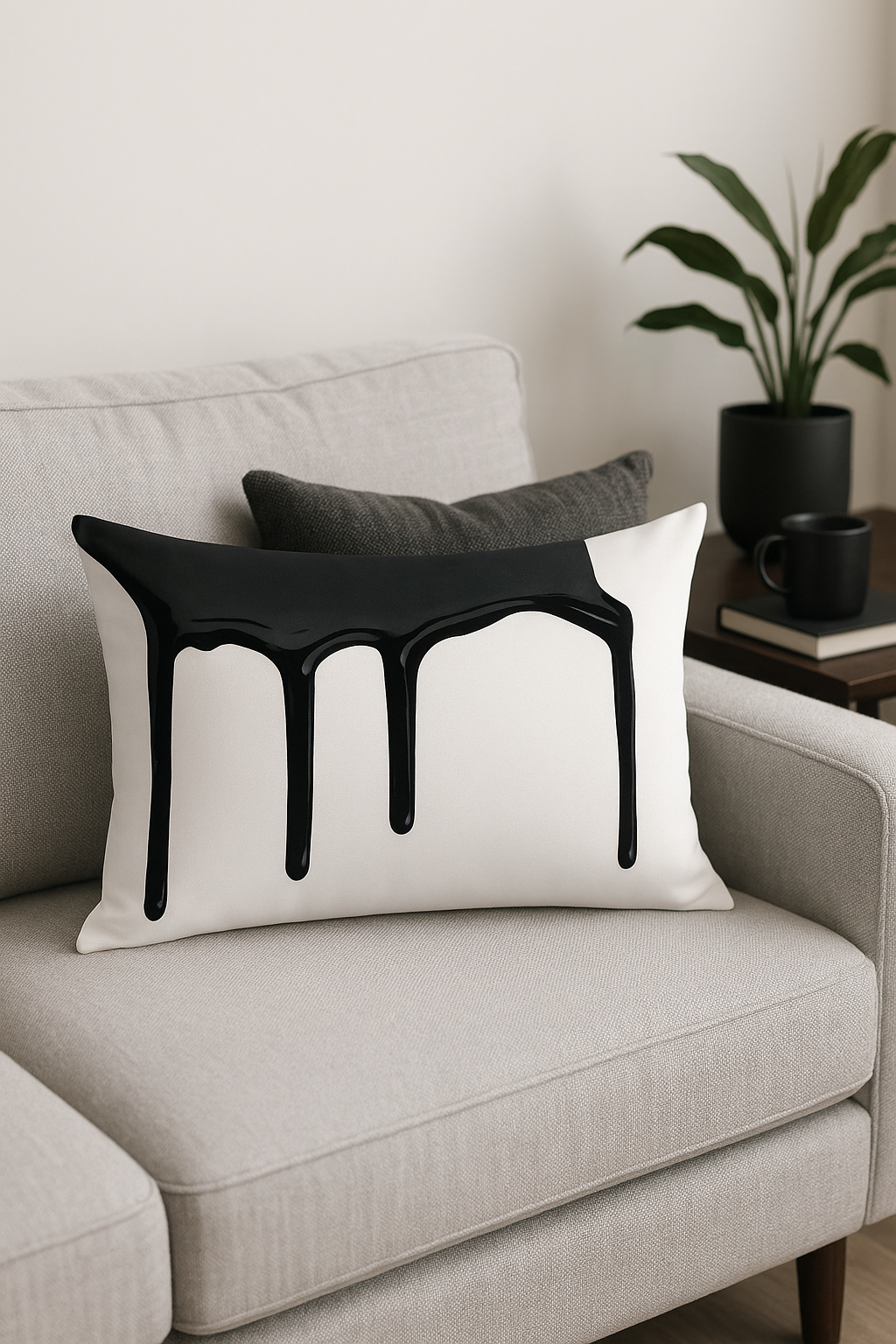 Chic Black and White Geometric Throw Pillow Cover - view 2