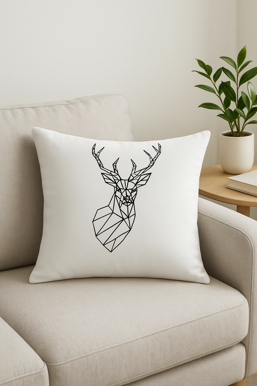 Simple and elegant black and white geometric throw pillow cover - view 2