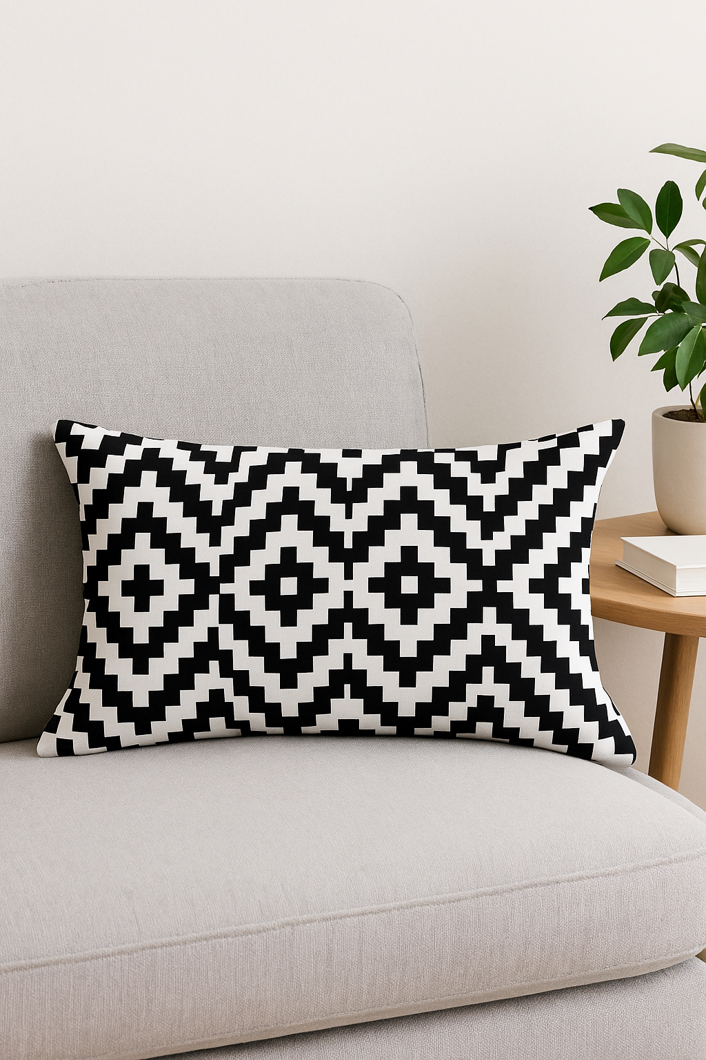 Warm Black and Yellow Geometric Throw Pillow Cover - view 2