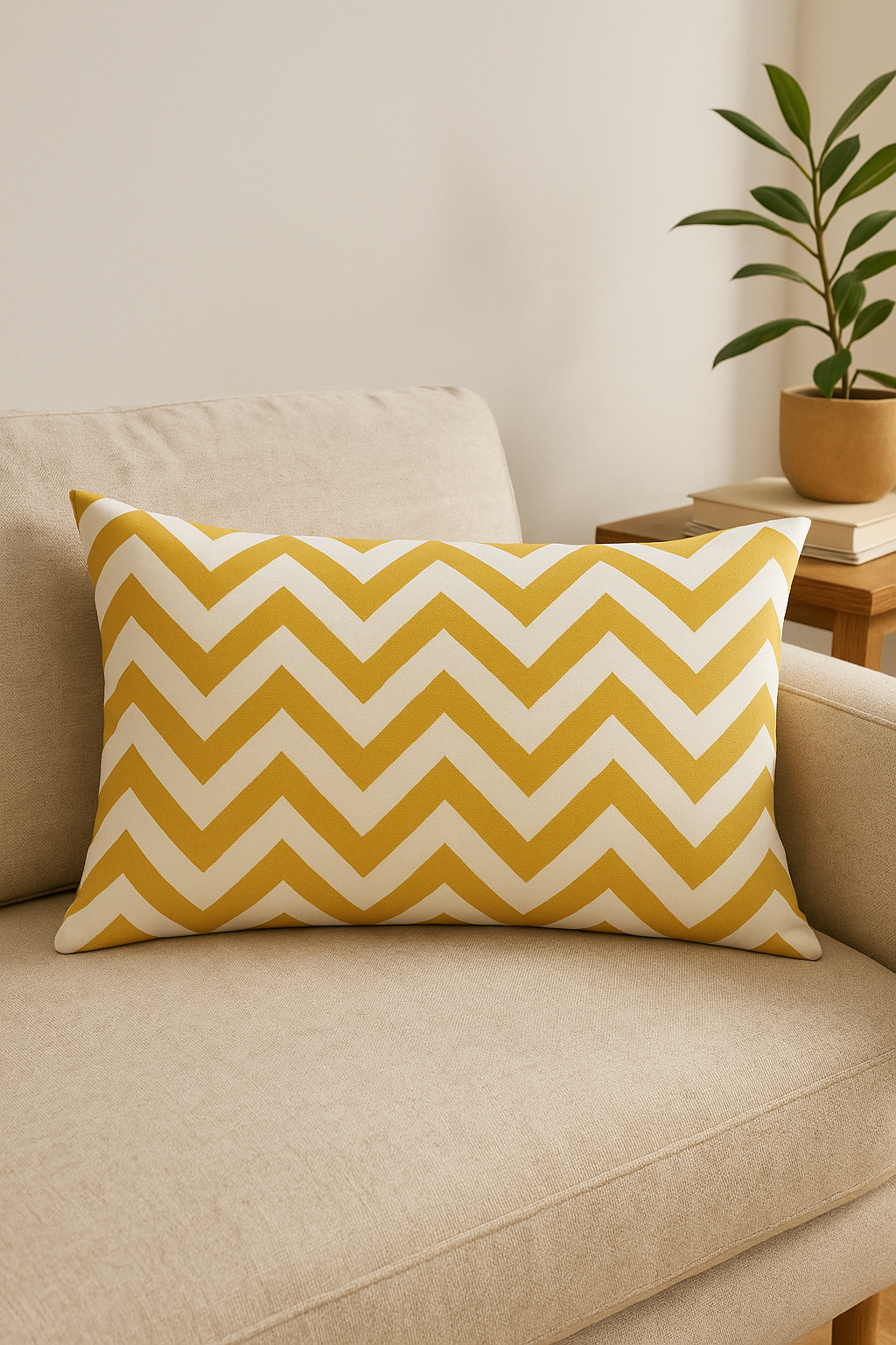 Retro Black and Yellow Geometric Throw Pillow Cover - view 2