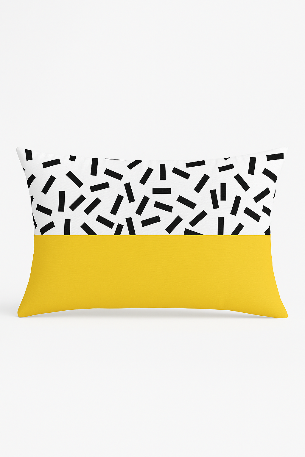 Contemporary Black and Yellow Geometric Throw Pillow Cover