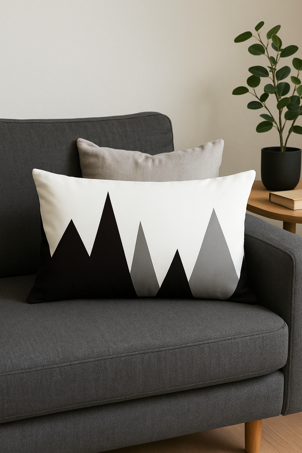 Solar Black and Yellow Geometric Throw Pillow Cover - view 2