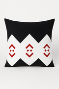 Black and Red Structured Geometric Throw Pillow Cover