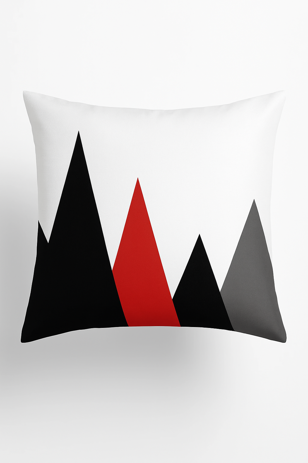 Black and Trendy Red Geometric Throw Pillow Cover, Style Two