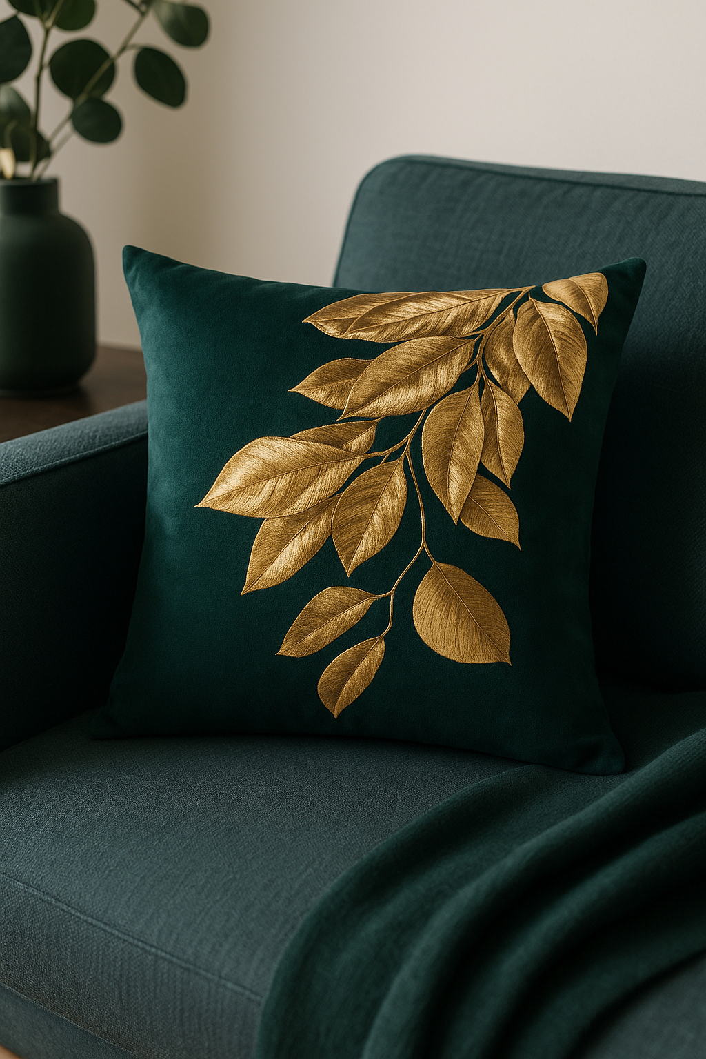 Light Gold Ethnic Geometric Throw Pillow Cover, Design 1 - view 2