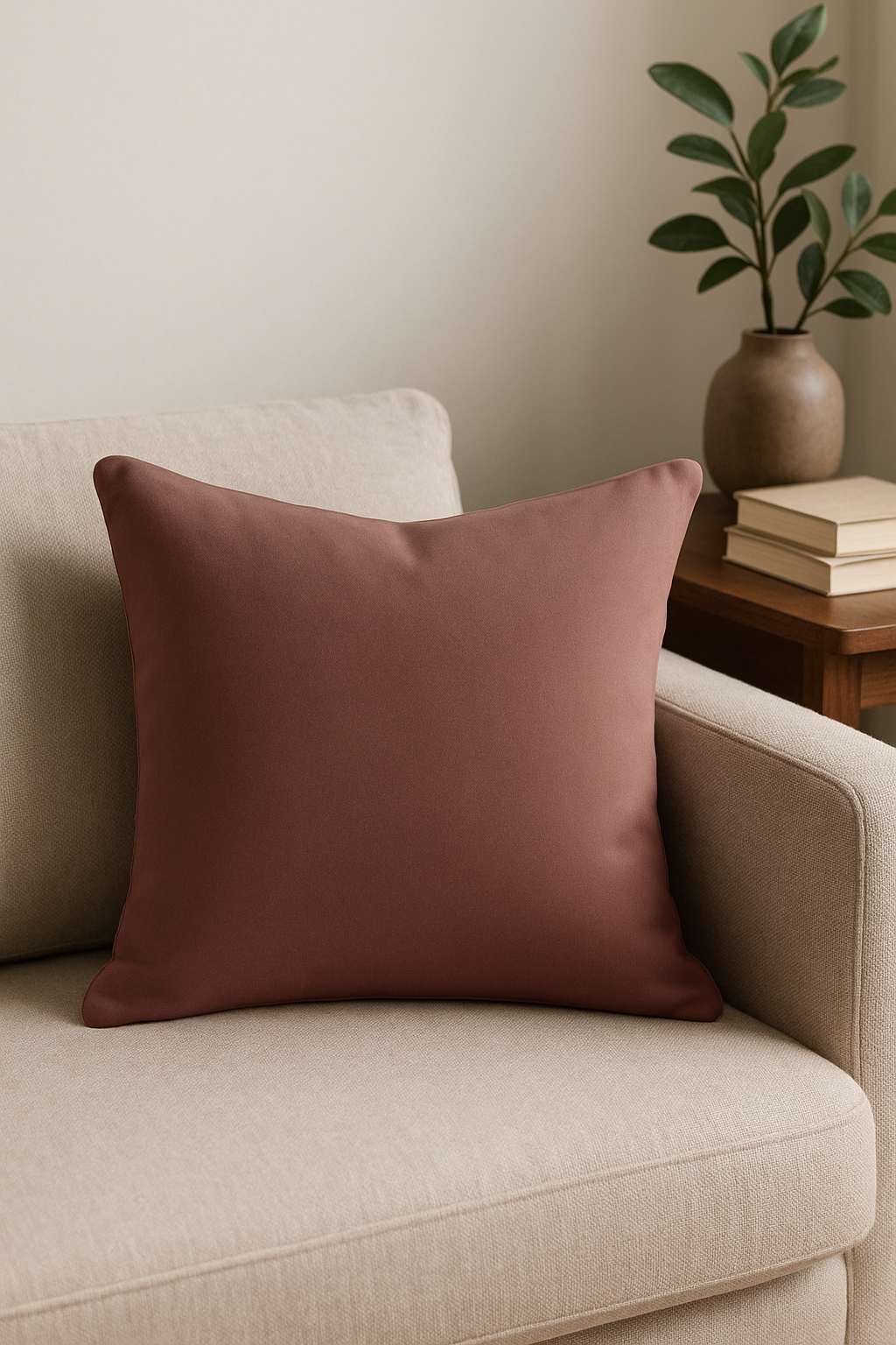 Customized solid-color throw pillow cover for outdoor interior - view 2