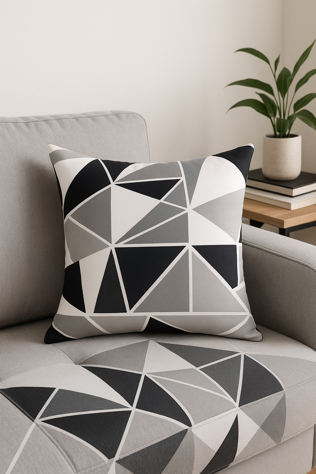 Printed Oxford Throw Pillow Cover with Bold Character - view 2