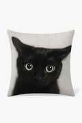 Black cat printed throw pillow cover for interior decoration