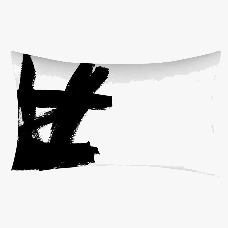 Black and white decorative geometric printed throw pillow cover