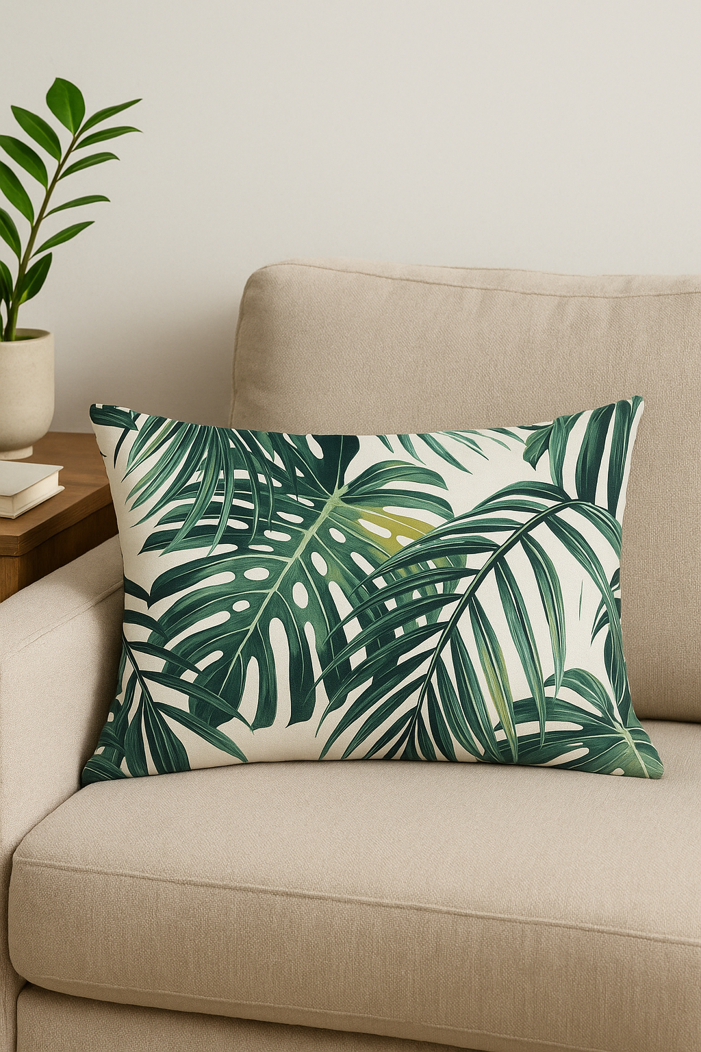 Throw pillow cover printed tropical flowers 30 x 50 cm - view 2