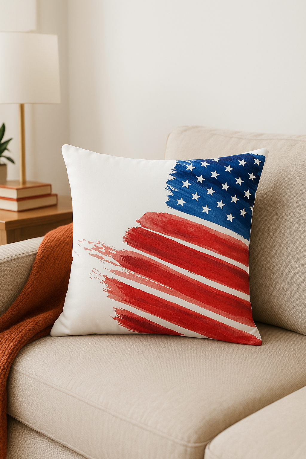 Throw pillow cover printed love usa decorative for 4 July - view 2