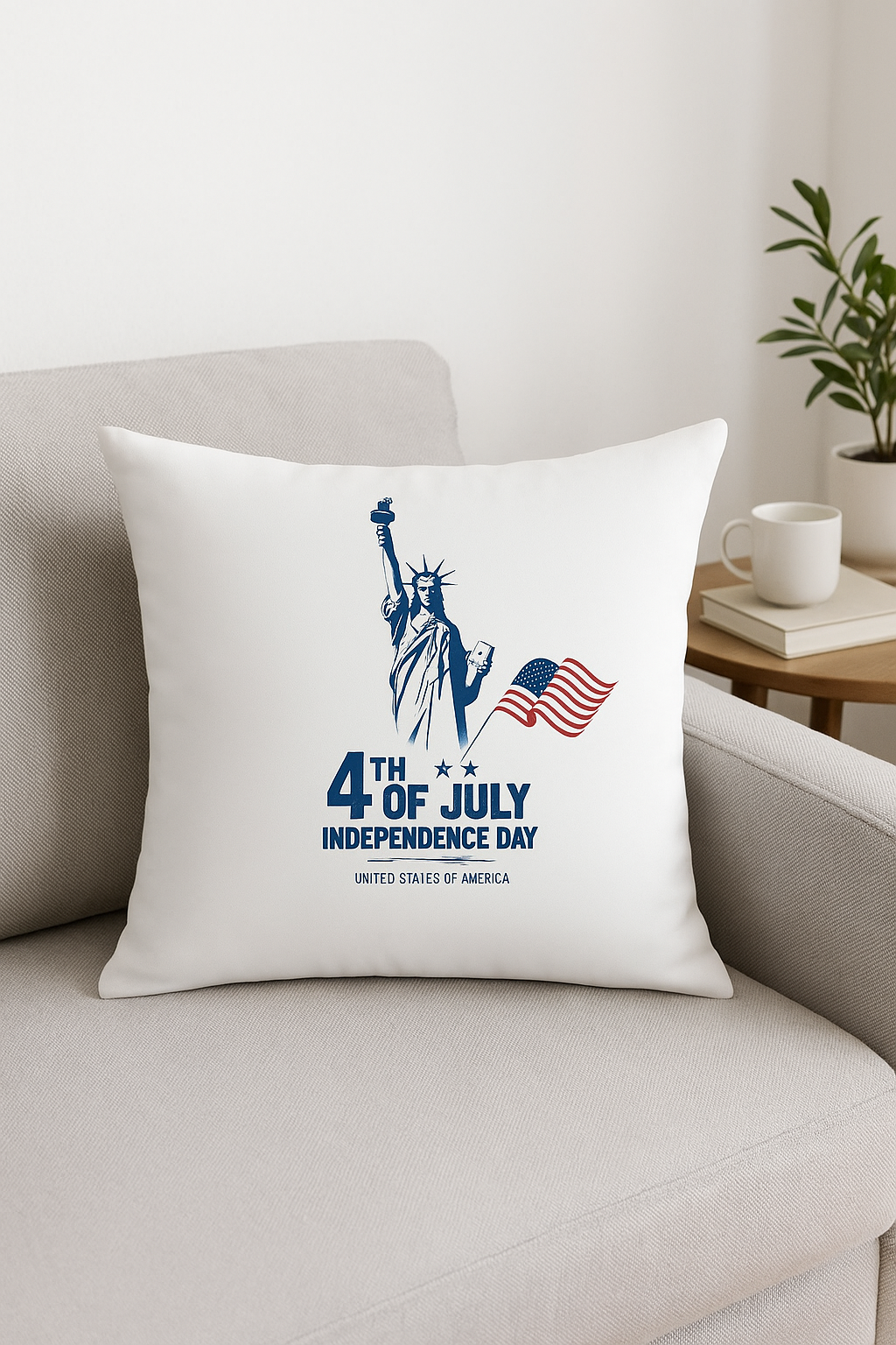 Throw pillow cover printed love usa for interior decoration - view 2