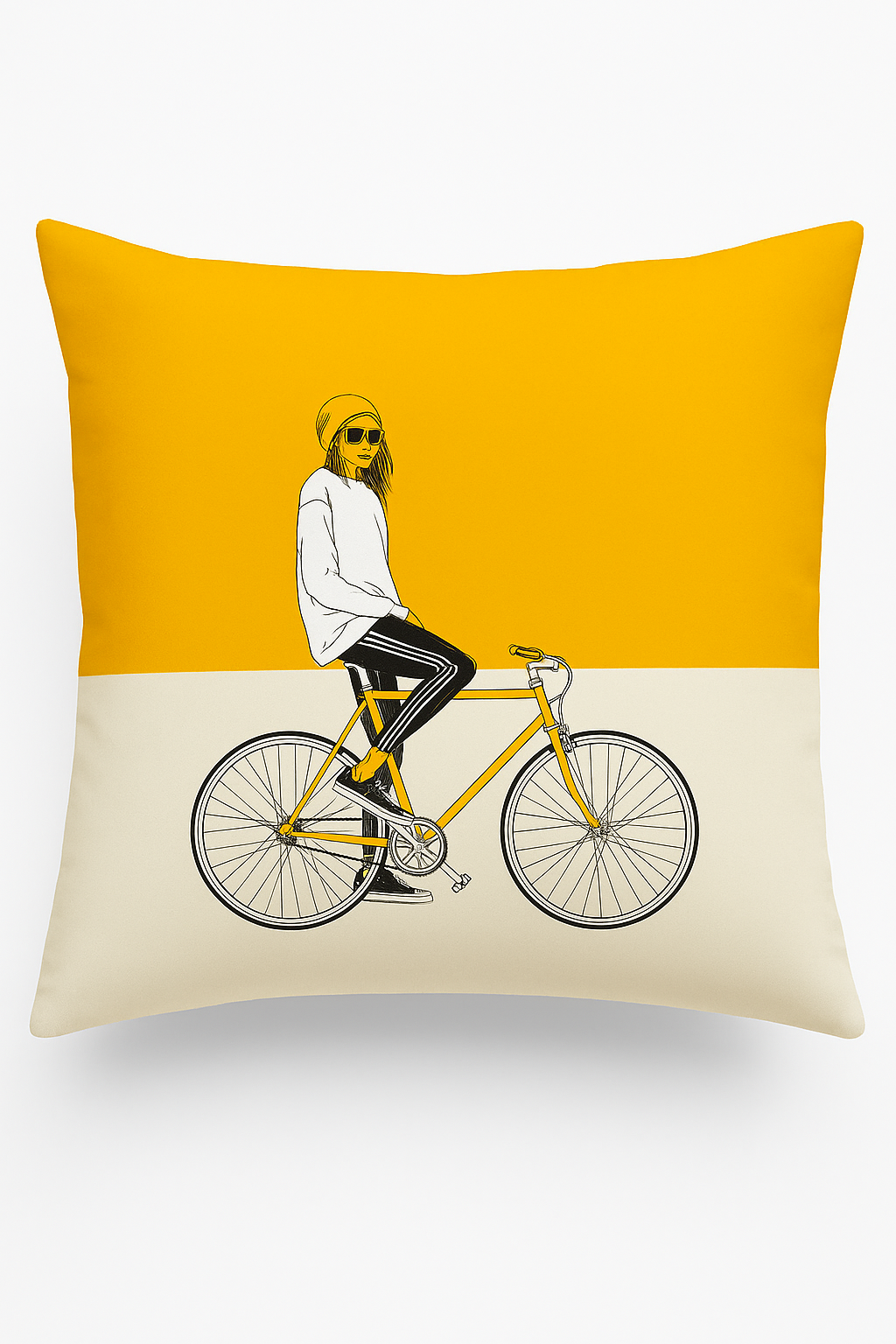 Yellow Sunflower Throw Pillow Cover, 45x45 cm, for Hotels and Lounges
