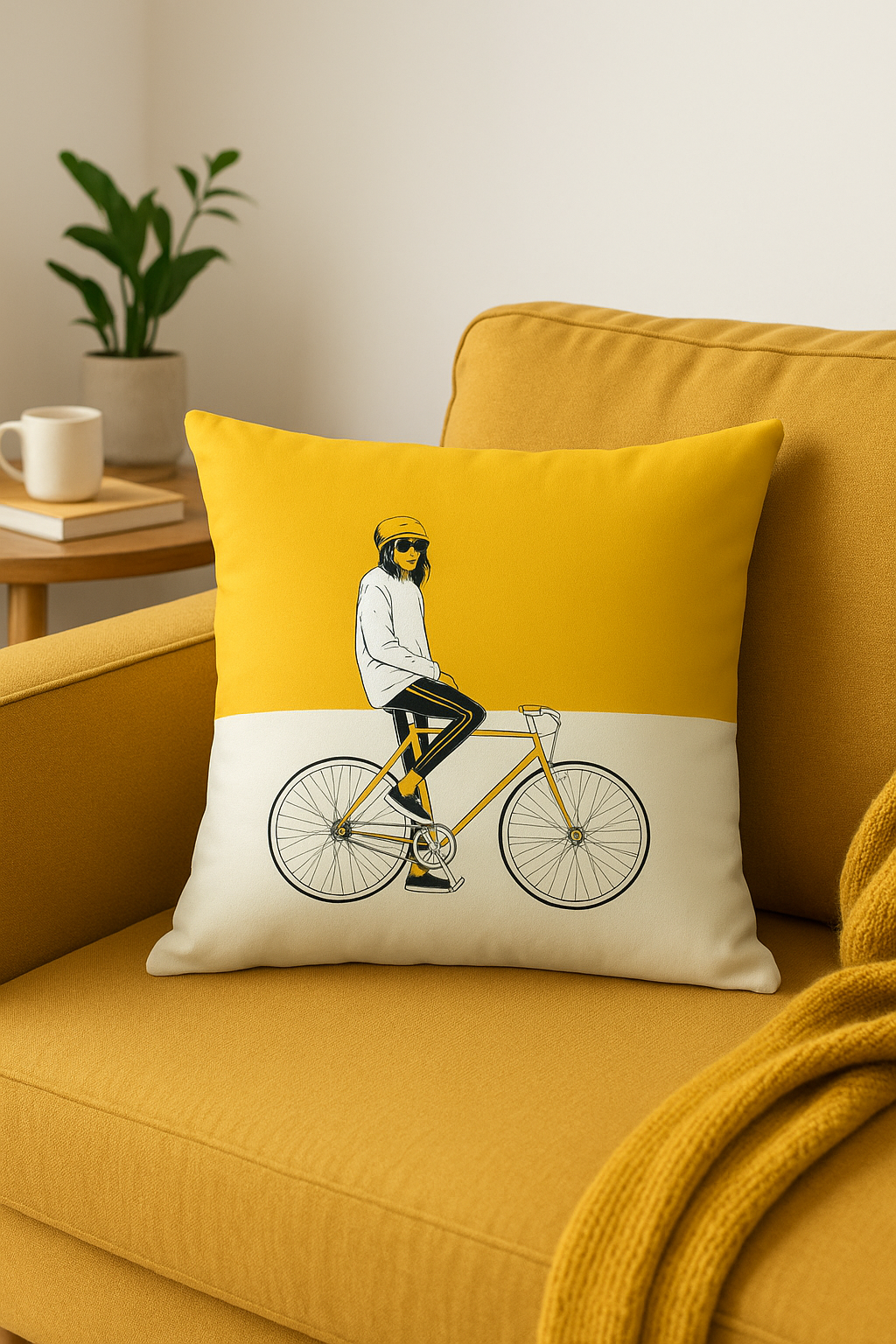 Yellow Sunflower Throw Pillow Cover, 45x45 cm, for Hotels and Lounges - view 2