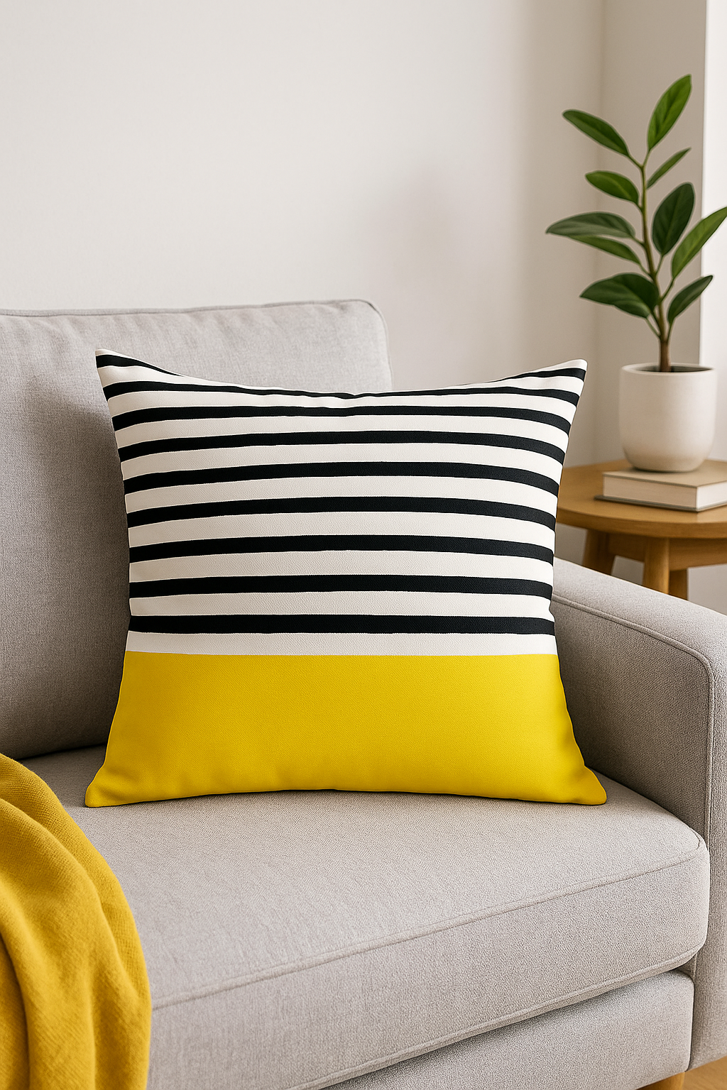 Yellow Sunflower Throw Pillow Cover, 45x45 cm, Bold and Eye-Catching - view 2