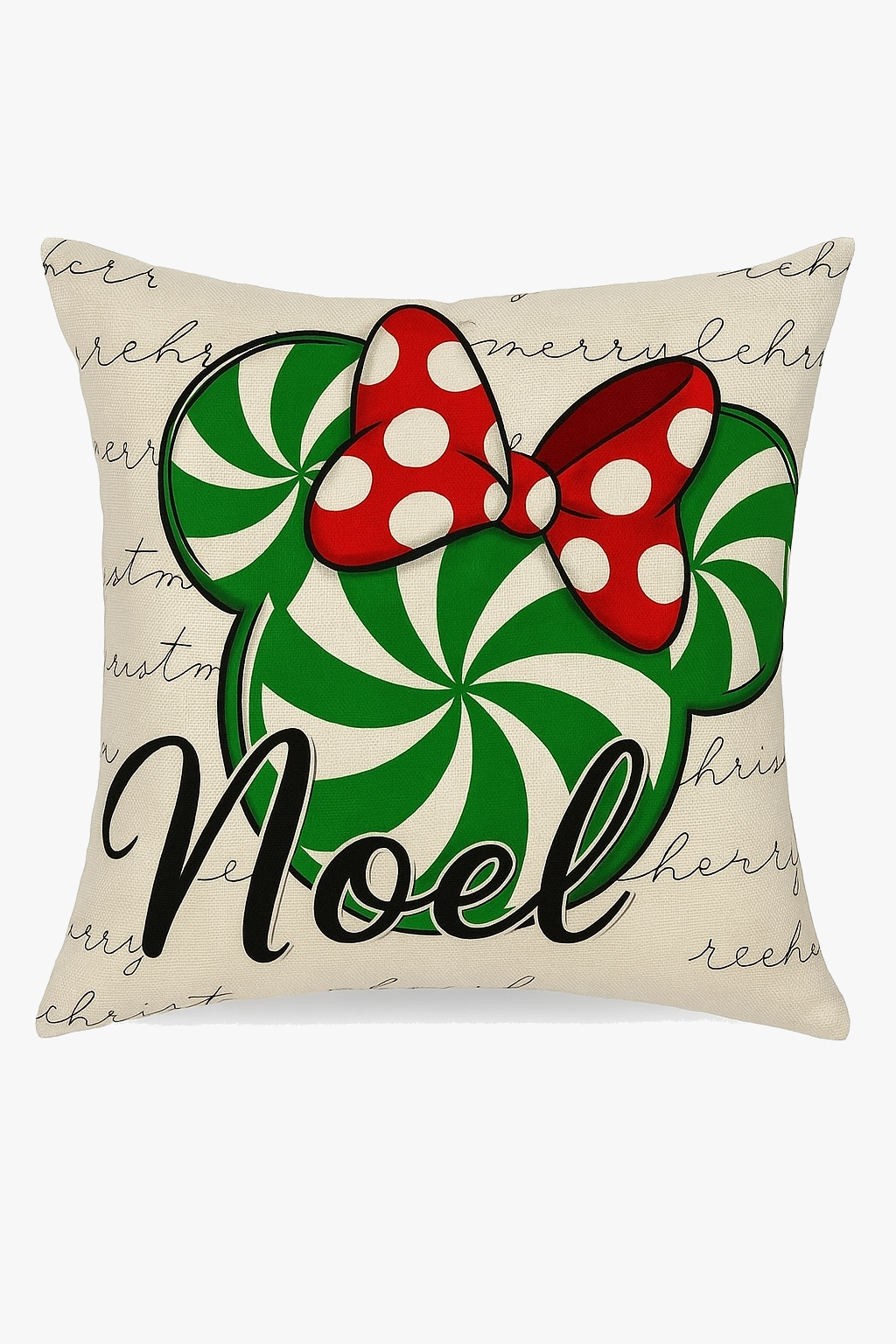 Playful Mickey and Minnie Christmas Throw Pillow Cover