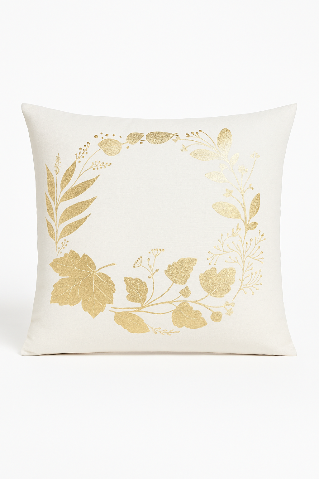 Modern Throw Pillow Cover with Geometric Leaf Print for Sofa Trim