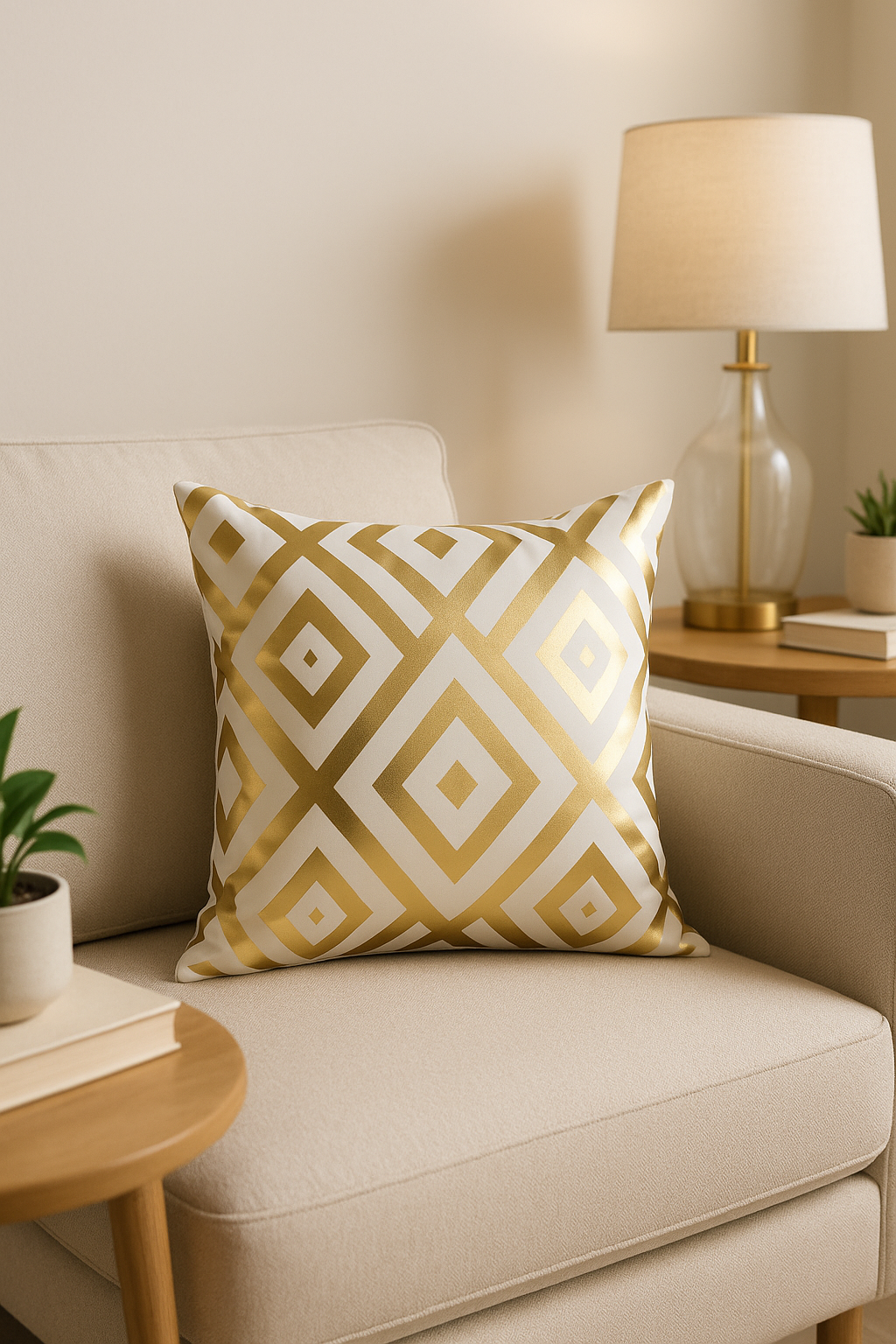 Minimalist Modern Geometric Green Leaves Pillow Cover - view 2