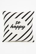 Modern throw pillow cover black and white geometric pattern