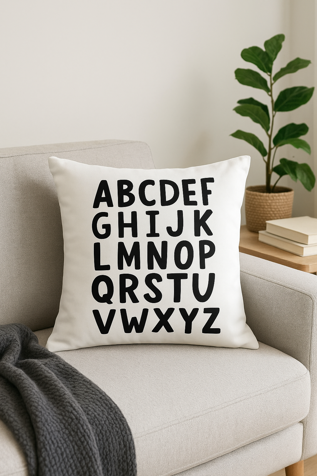Chic Modern Black and White Geometric Throw Pillow Cover - view 2