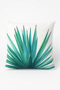 Throw pillow cover cactus pattern and green tropical plants