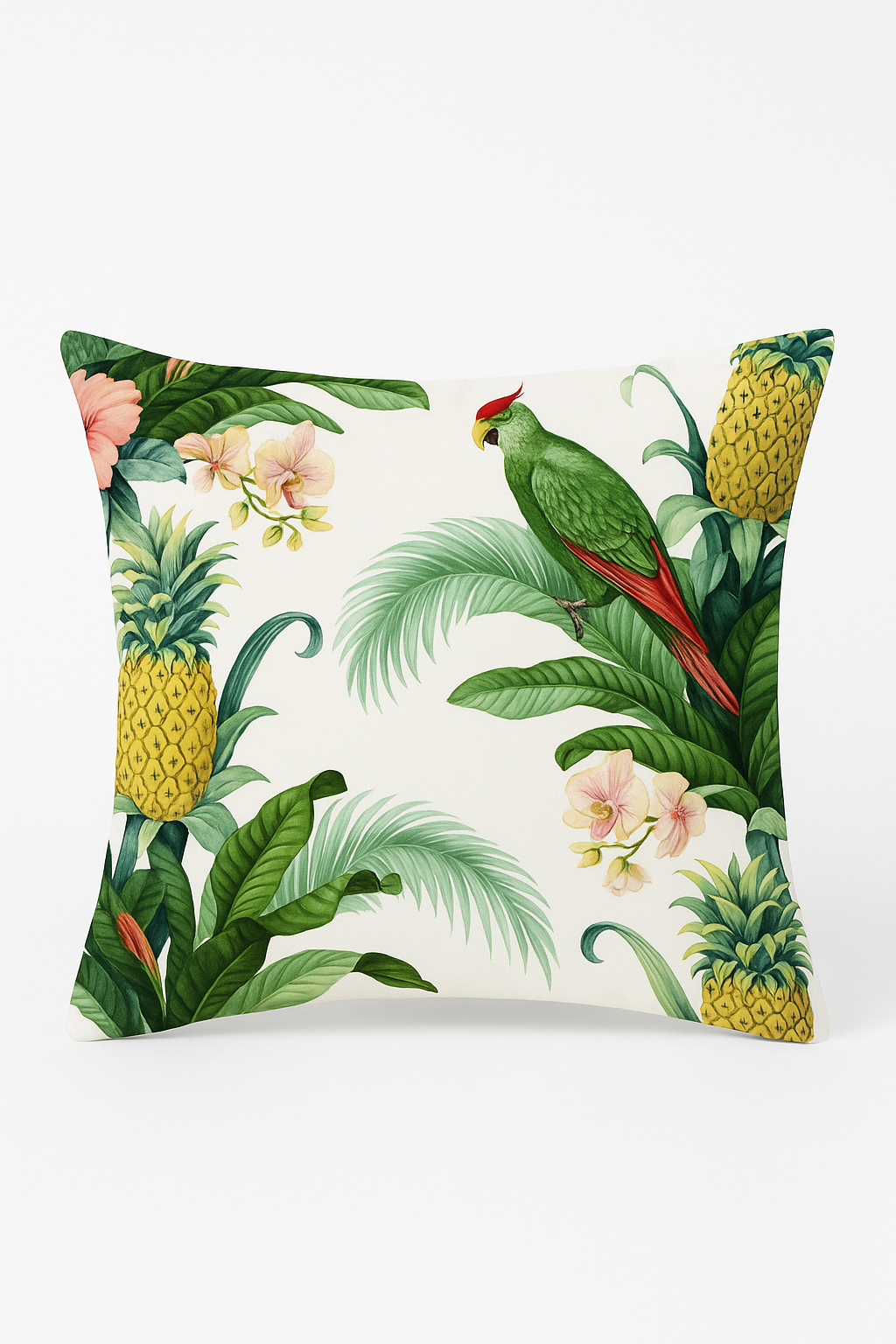 Cactus and Monstera Throw Pillow Cover for Summer Decor