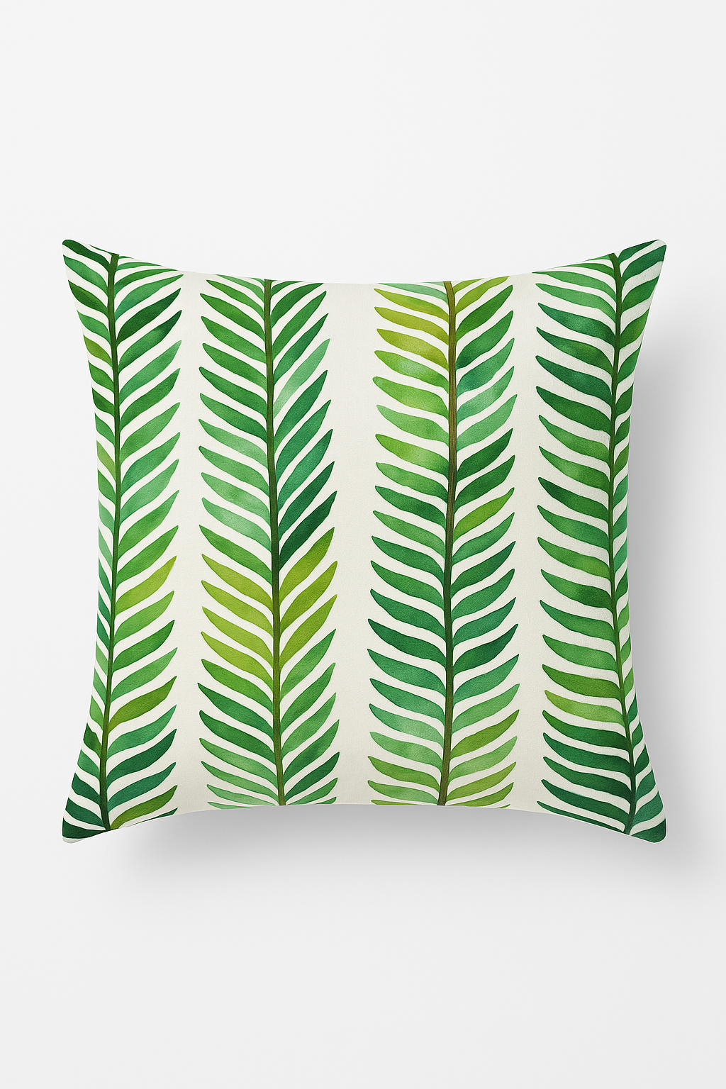 Lively Green Palm & Cactus Throw Pillow Cover