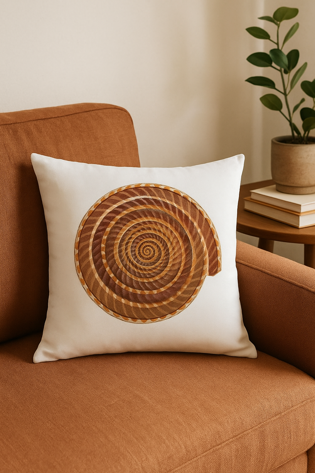 Throw Pillow Cover with Seashell Pattern, Coastal Style, Style Two - view 2